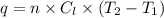 q=n\times C_{l}\times (T_2-T_1)