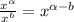 \frac{ {x}^{ \alpha } }{ {x}^{b} }  =  {x}^{ \alpha  - b}