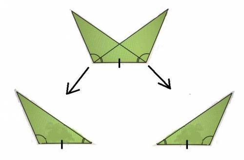 Type SSS, SAS, ASA, SAA, or HL to
justify why the two larger triangles are
congruent.