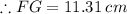 \therefore FG = 11.31\: cm