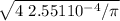 \sqrt{4 \ 2.551 10^{-4} /\pi }