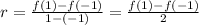 r = \frac{f(1) - f(-1)}{1 - (-1)} = \frac{f(1) - f(-1)}{2}
