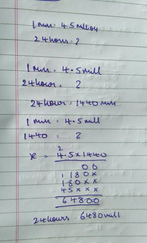 If every minute i geh 4.5 million yen, how much would i get in 24 hours.
