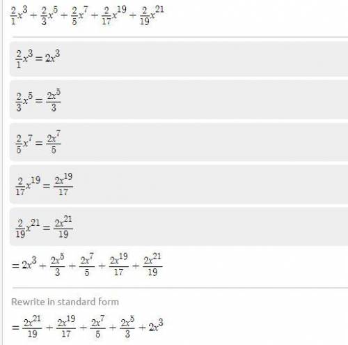 D=2/1x3+2/3x5+2/5x7+...+2/17x19+2/19x21