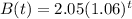 B(t) = 2.05(1.06)^t