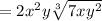 =2x^2y\sqrt[3]{7xy^2}