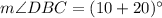 m\angle DBC=(10+20)^\circ