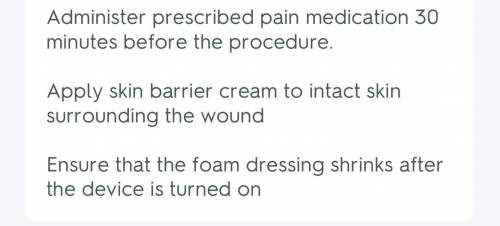 The nurse is preparing to change a negative pressure wound therapy dressing on a clients pressure ul