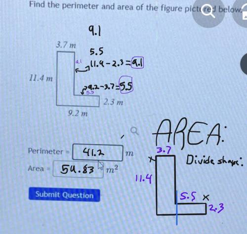 Eople

Find the perimeter and area of the figure pictured below.
odules
fice 365
3.7 m
om
11.4 m
ade