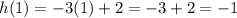 h(1) = -3(1) + 2 = -3 + 2 = -1