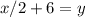 x/2 +6=y