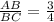 \frac{AB}{BC}=\frac{3}{4}