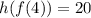 h(f(4))=20