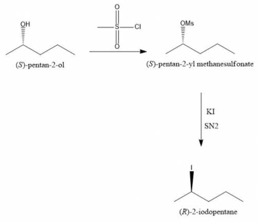 (S)-Pentan-2-ol was treated sequentially with methanesulfonyl chloride (CH3SO2Cl) and then potassium