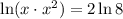 \ln (x\cdot x^2)=2\ln 8