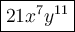 \large\boxed{21x^7y^{11}}}