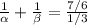 \frac{1}{\alpha}+\frac{1}{\beta}=\frac{7/6}{1/3}