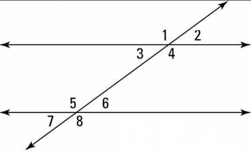 The sketch shows two parallel lines cut by a transversal. Which set of angle pairs are NOT correspon