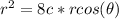 r^{2}=8c*rcos(\theta)