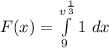 F(x) = \int\limits^{v^\frac{1}{3}}_9 1\  dx