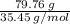 \frac{79.76 \:g}{35.45 \: g/mol}