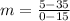 m = \frac{5-35}{0-15}