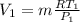 V_1=m\frac{RT_1}{P_1}