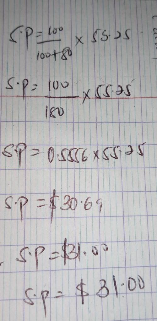 A department store sells a pair of shoes with an 80% markup. If she store bought the pair of shoes f