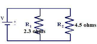 Two resistors with resistance values of 4.5 Ω and 2.3 Ω are connected in series or parallel

across