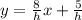 y = \frac{8}{h}x + \frac{5}{h}