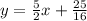 y = \frac{5}{2}x + \frac{25}{16}