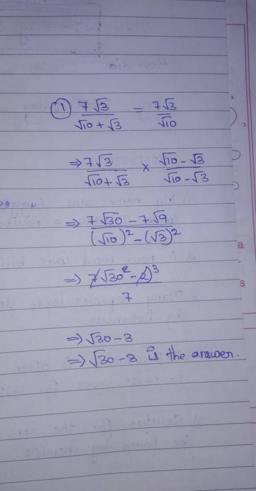 Simplify 7root 3divide by root 10 +root3