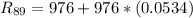 R_{89} = 976 + 976*(0.0534)