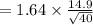 =1.64\times \frac{14.9}{\sqrt{40} }