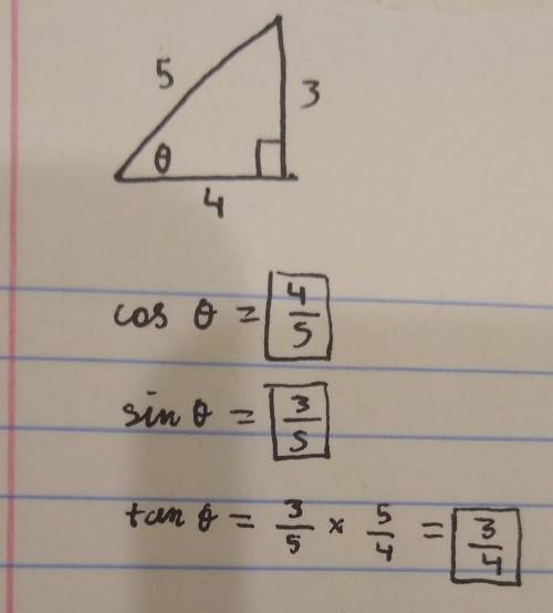 Question 5.
Given that cos(O) = 4/5, find:
a) sin(0)
b) tan (0)