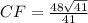 CF = \frac{48\sqrt{41}}{41}