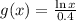 g(x) = \frac{\ln{x}}{0.4}