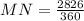 MN = \frac{2826}{360}