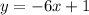 y = -6x + 1