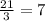 \frac{21}{3} =7