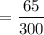 $=\frac{65}{300}$