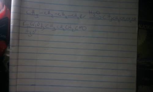 Butanal, an aldehyde, can be made from 1-bromobutane, but it requires two reactions in sequence. Wha