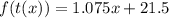 f(t(x)) = 1.075x + 21.5