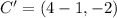 C'= (4-1,-2)