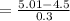 =\frac{5.01-4.5}{0.3}