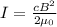 I = \frac{cB^{2}}{2\mu_{0}}