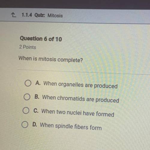 When is mitosis complete?