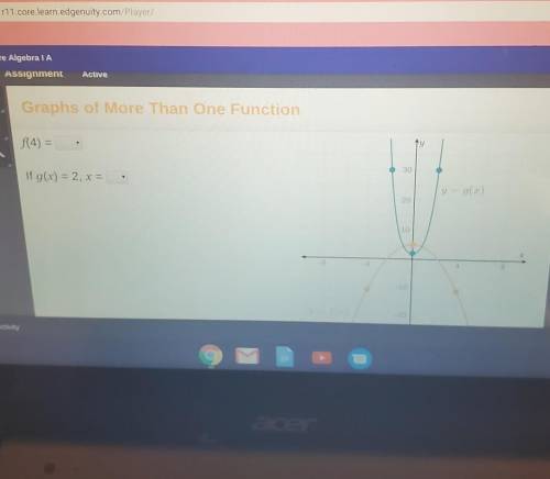 F(4)= A. -11 B. -2 C. 1 D. 30if g(x)=2,x=A. 0B. 2C. 5D. 30