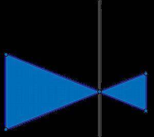 ΔHFG is dilated by a scale factor of 2 with the center of dilation at point F. Then, it is reflected