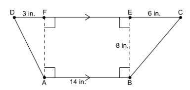 Write out how you found the answer.What is the area of this trapezoid?86 in²112 in²148 in²184 in²